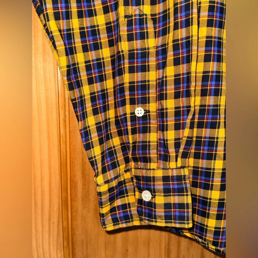 Ralph Lauren Men's Checkered Shirt in Yellow and Navy-L-EUC - Picture 7 of 11